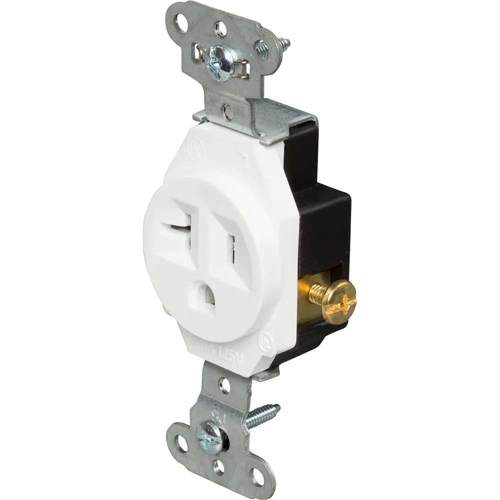 20A 125V NEMA 5-20R Heavy Duty Spec-Grade Single Receptacle, White