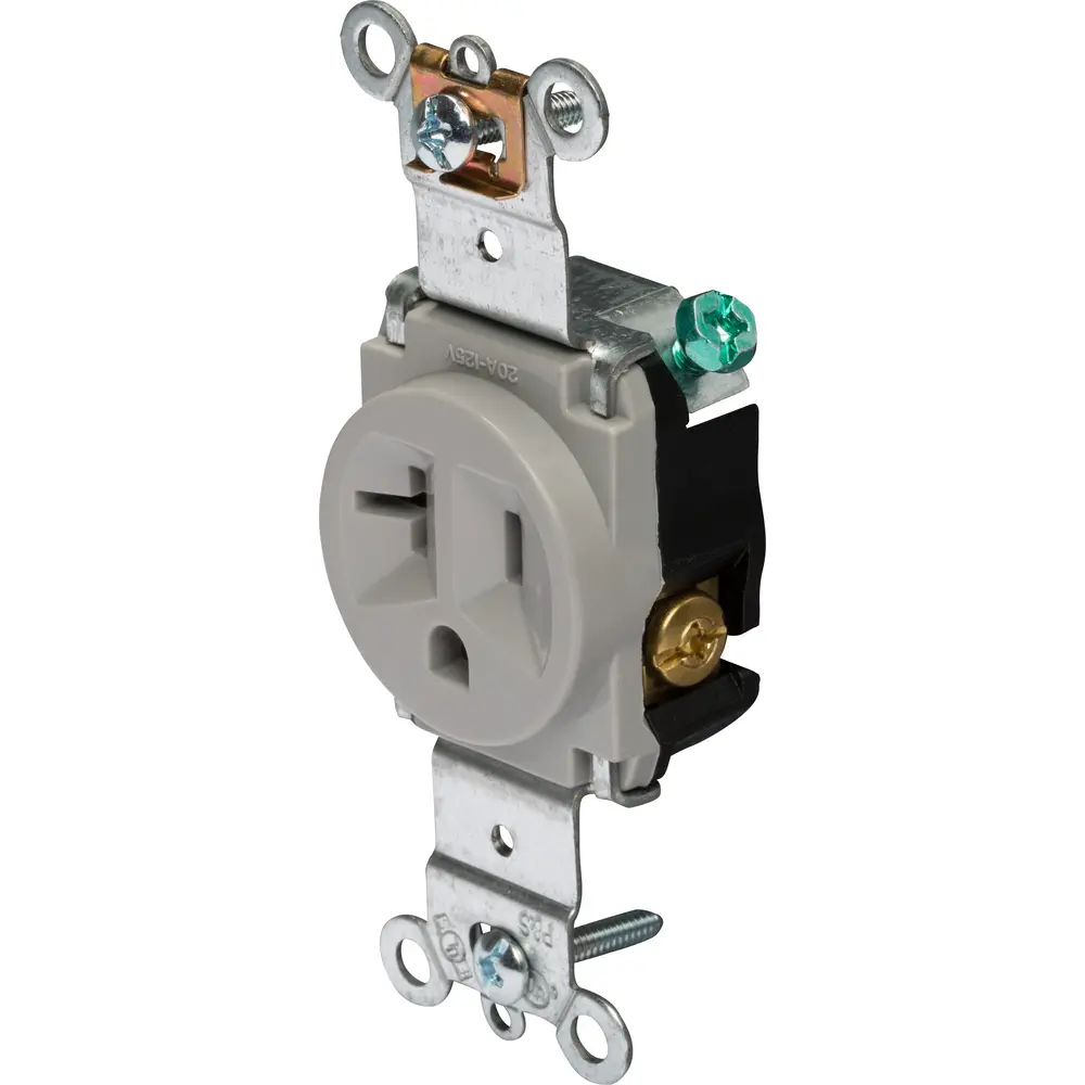 20A 125V NEMA 5-20R Heavy Duty Spec-Grade Single Receptacle, Gray