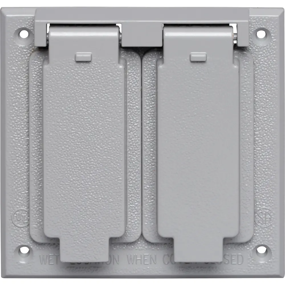 PE・CHA 22 2-Gang Weatherproof (2) Toggle Switch Cover, Vertical, Gray