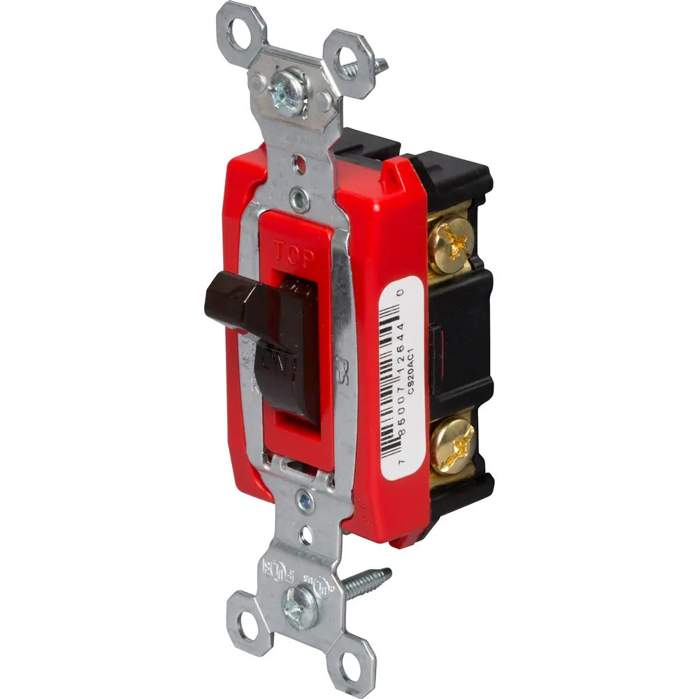 20A 120/277V Commercial Spec-Grade Toggle Switch, Single-Pole, Brown