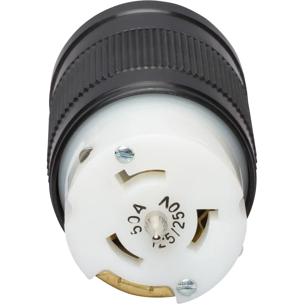 50 A 125/250 VAC Turnlok® California Standard Locking Connector, Black