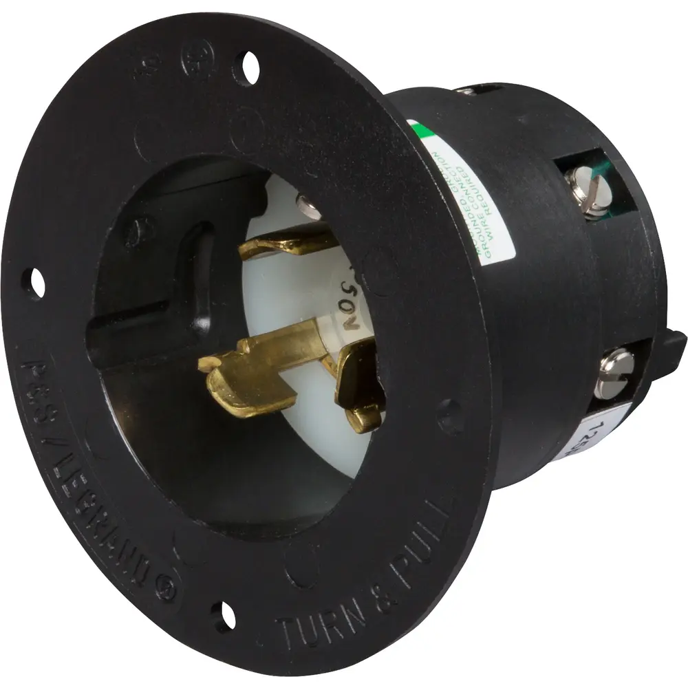 California Standard Flanged Inlet, 3-Pole, 4-Wire 125/250 VAC
