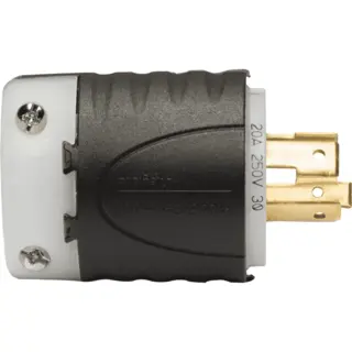 20 A 250 VAC Turnlok® Locking Plug, L15-20P, Black/White