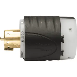 20 A 120/208 VAC Turnlok® Locking Plug, L21-20P, Black/White