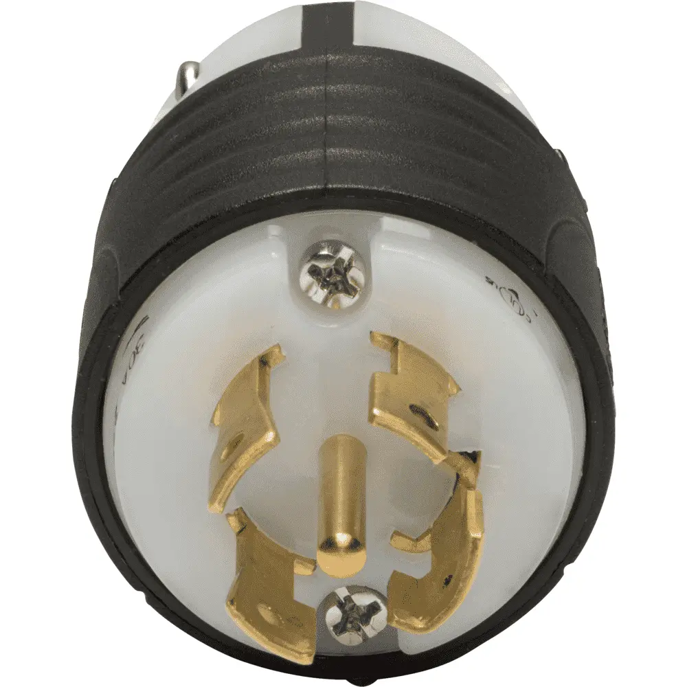 30 A 347/600 VAC Turnlok® Locking Plug, L22-30P, Black/White