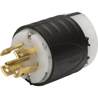 30 A 347/600 VAC Turnlok® Locking Plug, L22-30P, Black/White