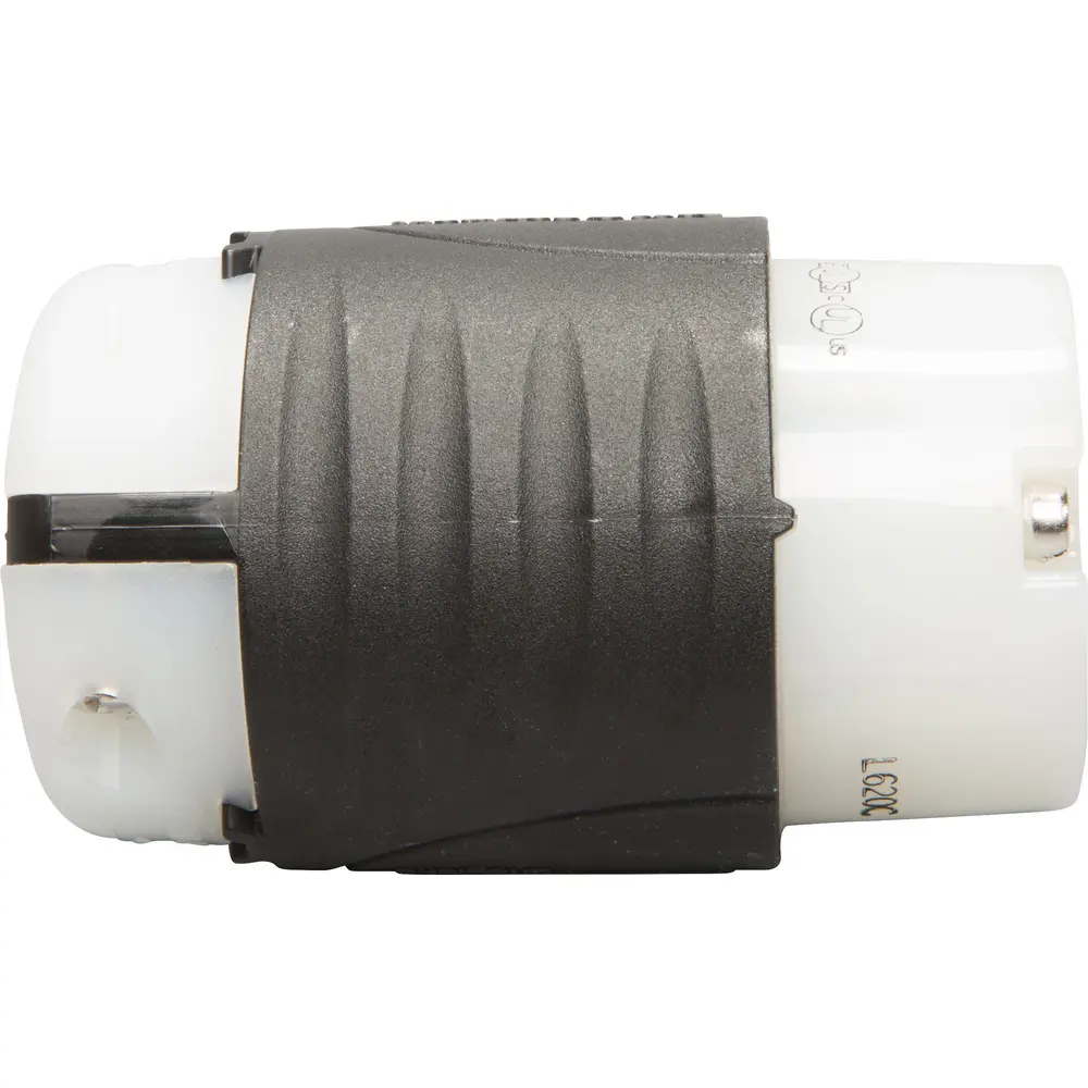 20 A 250 VAC Turnlok® Locking Connector, L6-20C, Black/White