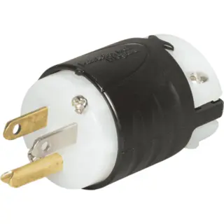 15 A 125 VAC Extra-Hard Use Spec-Grade Plug, 5-15P, White Face