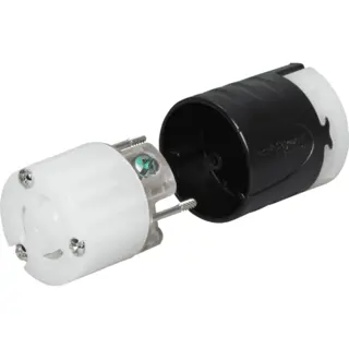 15 A 125 VAC Turnlok® Locking Connector, L5-15C, Black/White