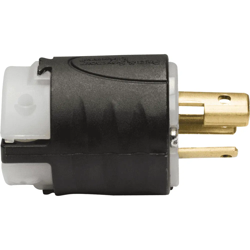 15 A 277 VAC Turnlok® Locking Plug, L7-15P, Black/White