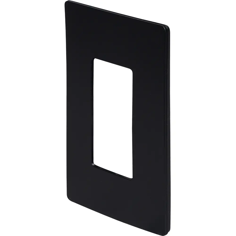 Square Black Rwp Single-Gang radiant® Decorator Wall Plate, Polycarbonate, Black