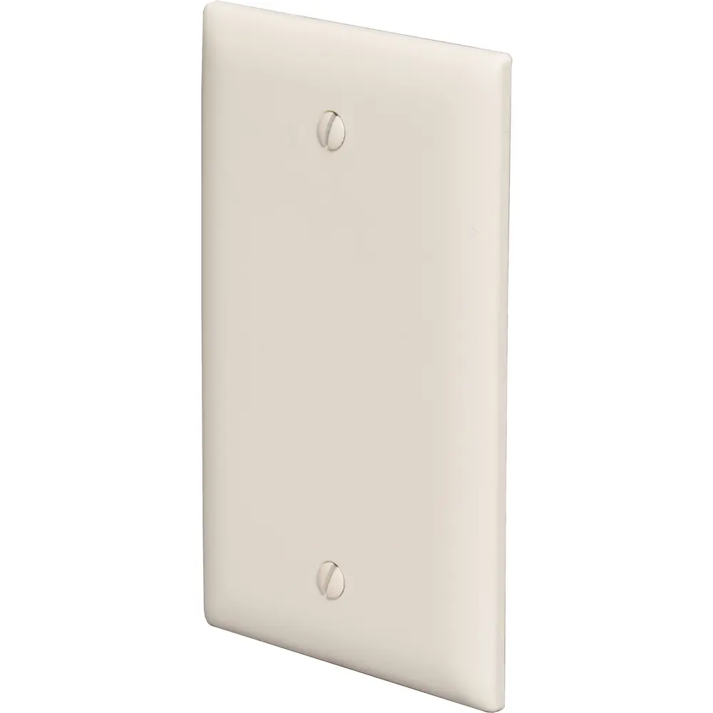 Single-Gang Blank Wall Plate, Junior-Jumbo, Thermoset, Light Almond