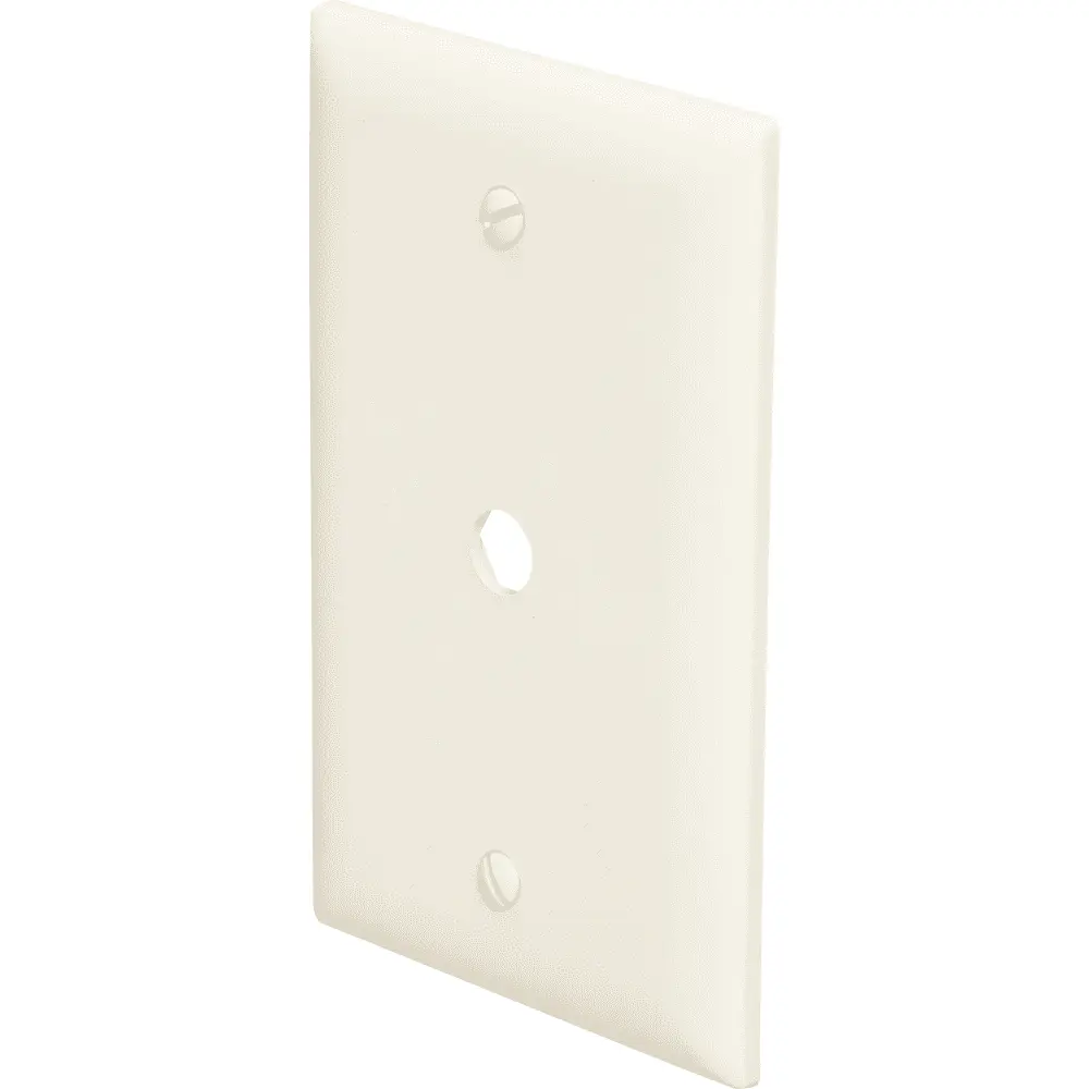 Single-Gang TradeMaster® 0.41 in. Round Communication Plate, Nylon, Ivory
