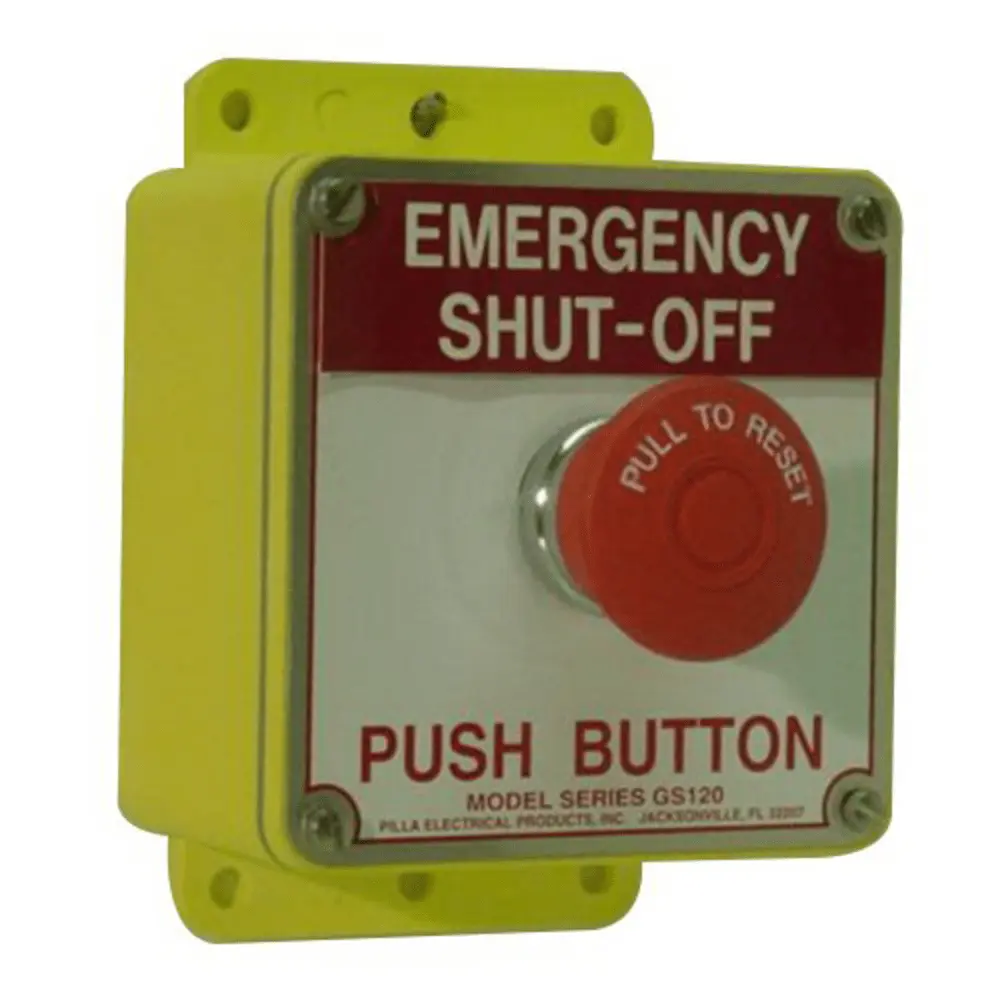 40 mm Emergency Shut-Off Push-Button, Red/White