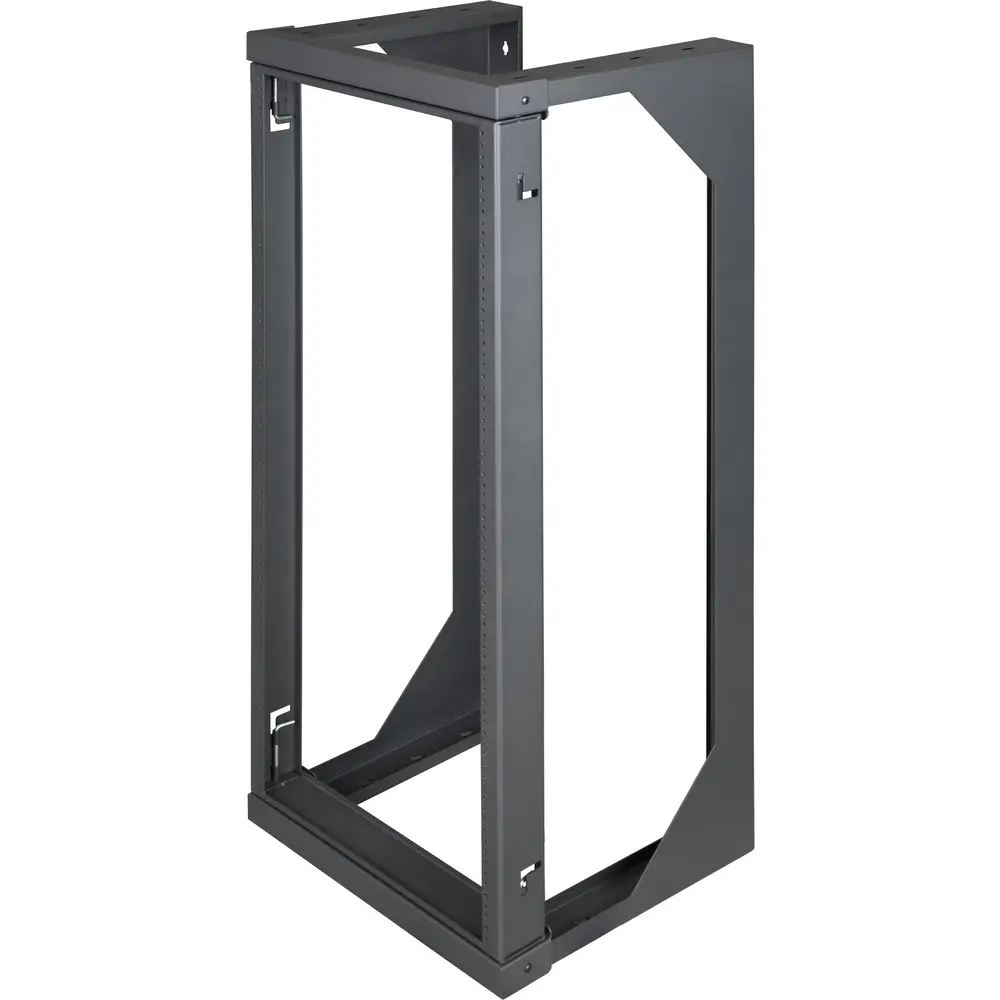 Wall Frame Rack 4' Open Frame Wall Rack, 25U, 100 Lbs. Capacity, Black