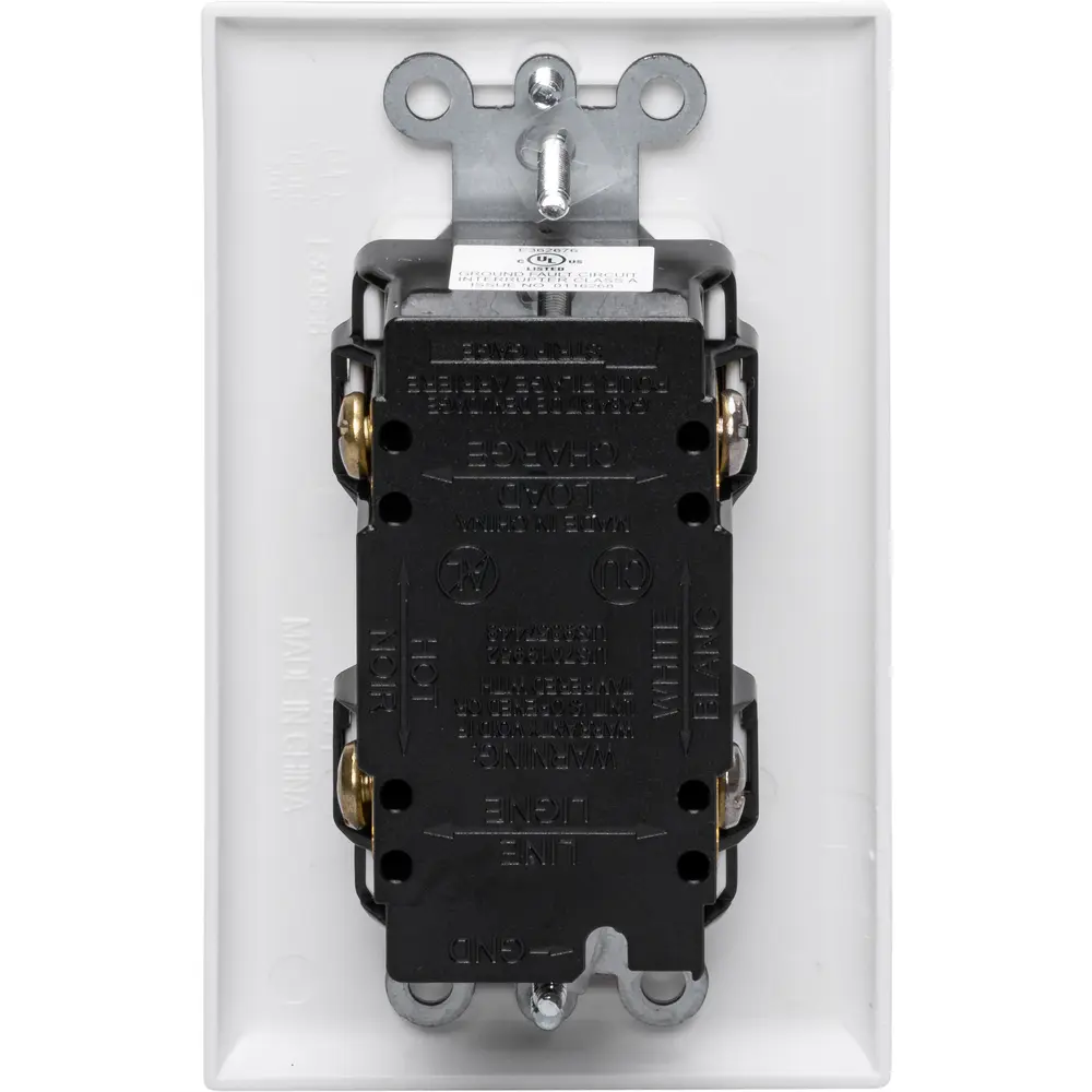 15A 125V Self-Test GFCI Tamper-Resistant Receptacle, White