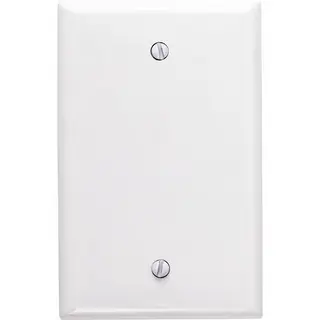 Single-Gang Blank Wall Plate, Midsize, White