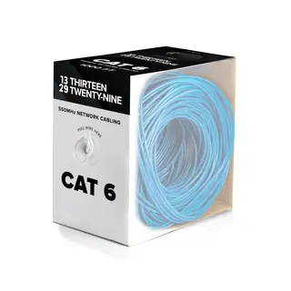 1000' Cat6, Blue, 23AWG, Solid, 4 Pair, Unshielded Riser CMR Cable