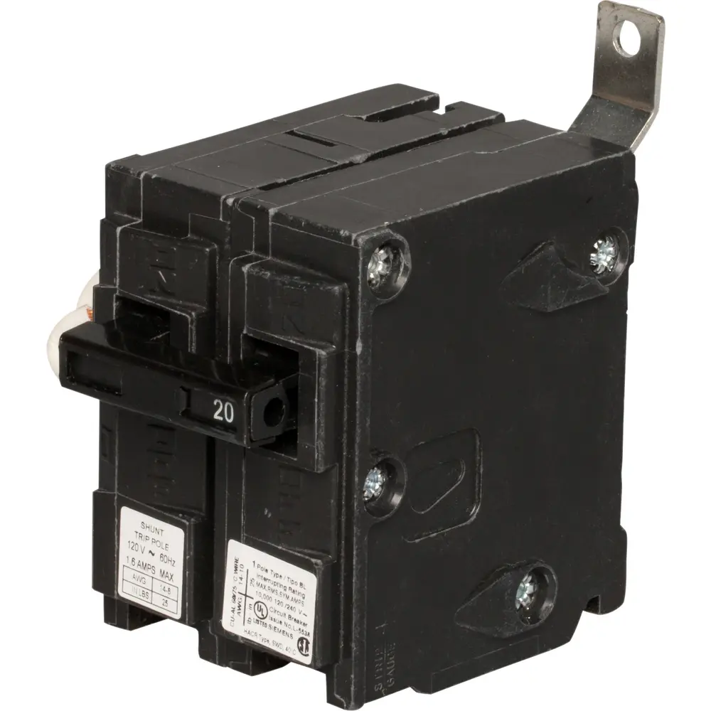 20 A Single-Pole 120 VAC BL Bolt-On Shunt Trip Molded Case Circuit Breaker