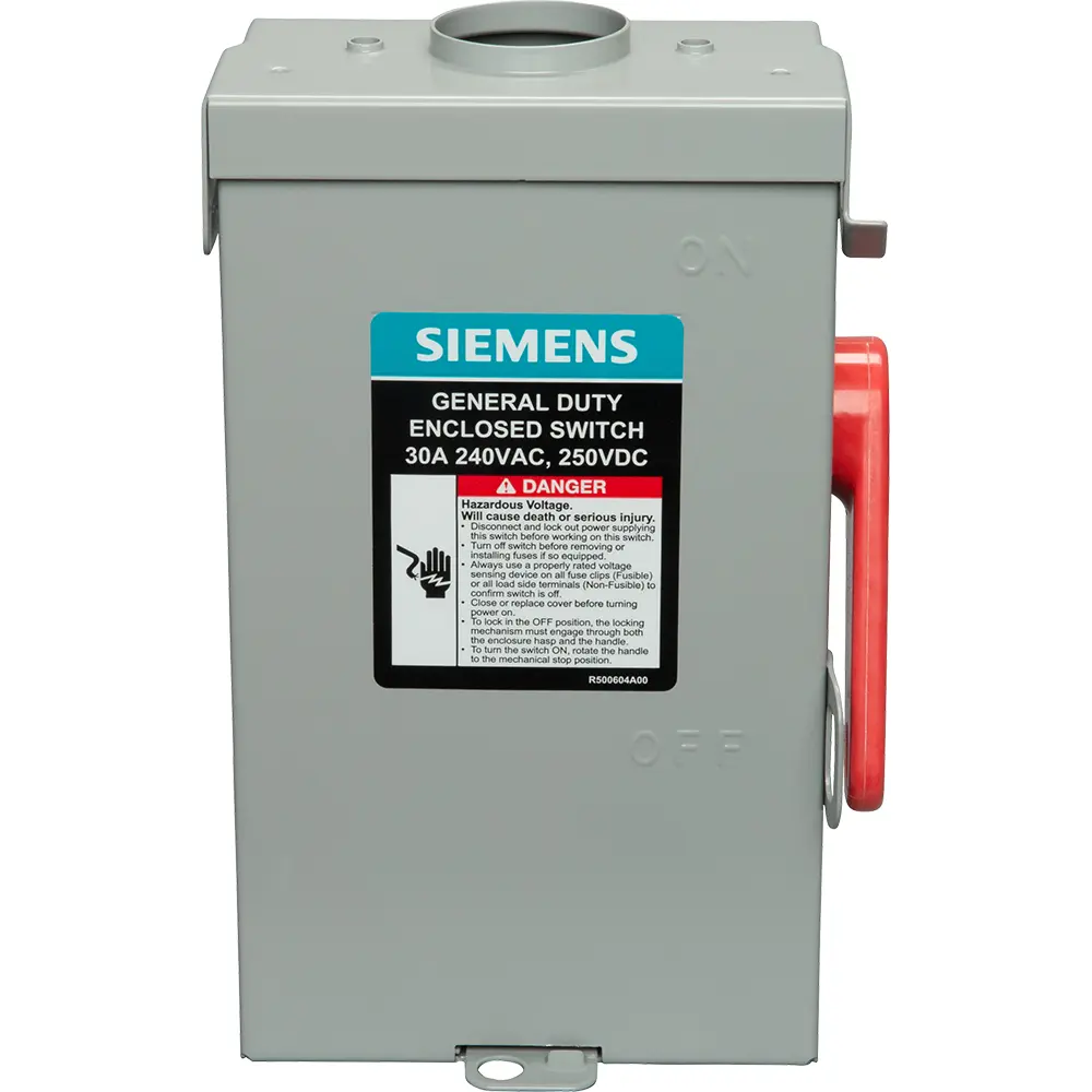 マサ 11/6まで　Switch 30 A 240 VAC 3-Pole Double-Break Enclosed Safety Switch, Fused