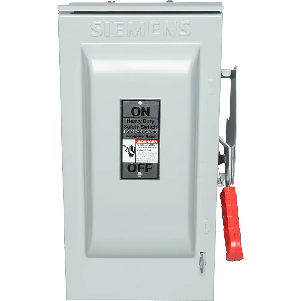 30A 600V 3-Pole Safety Switch, Fused w/ Neutral NEMA 3R Heavy-Duty