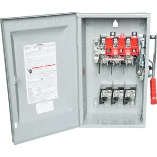60A 600V 3-Pole Safety Switch, Fused w/ Neutral NEMA 1 Heavy Duty