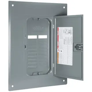 Square D QOC20U100S Type QO Replacement Load Center Cover, 125A Mains, Surface, 20 Spaces, Gray