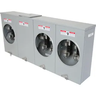 200 A 600 VAC 3-Position 4-Jaw Ringless Meter Socket w/ Large