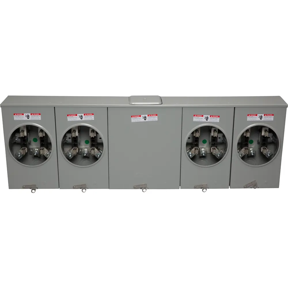 200 A 600 VAC 4-Position 4-Jaw Ringless Meter Socket w/ Large