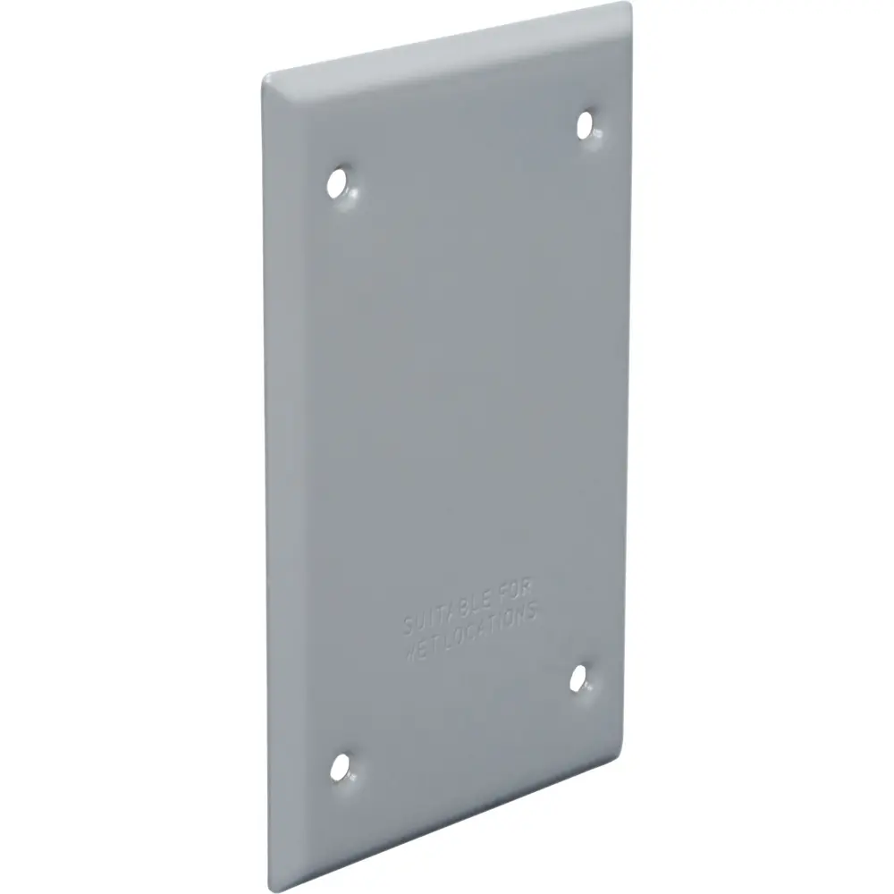 Single-Gang Weatherproof Blank Cover, PVC, Gray