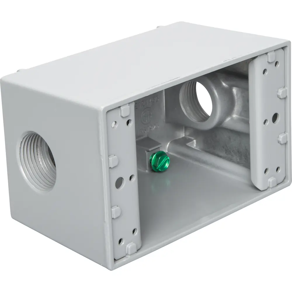 Outlet Box Threaded Single-Gang Outlet Box, Deep, (3) 3/4