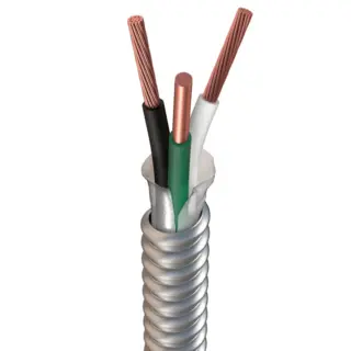 MC-CABLE-AL-6/2, 6AWG, Solid, Aluminum Armor Cable, Copper 