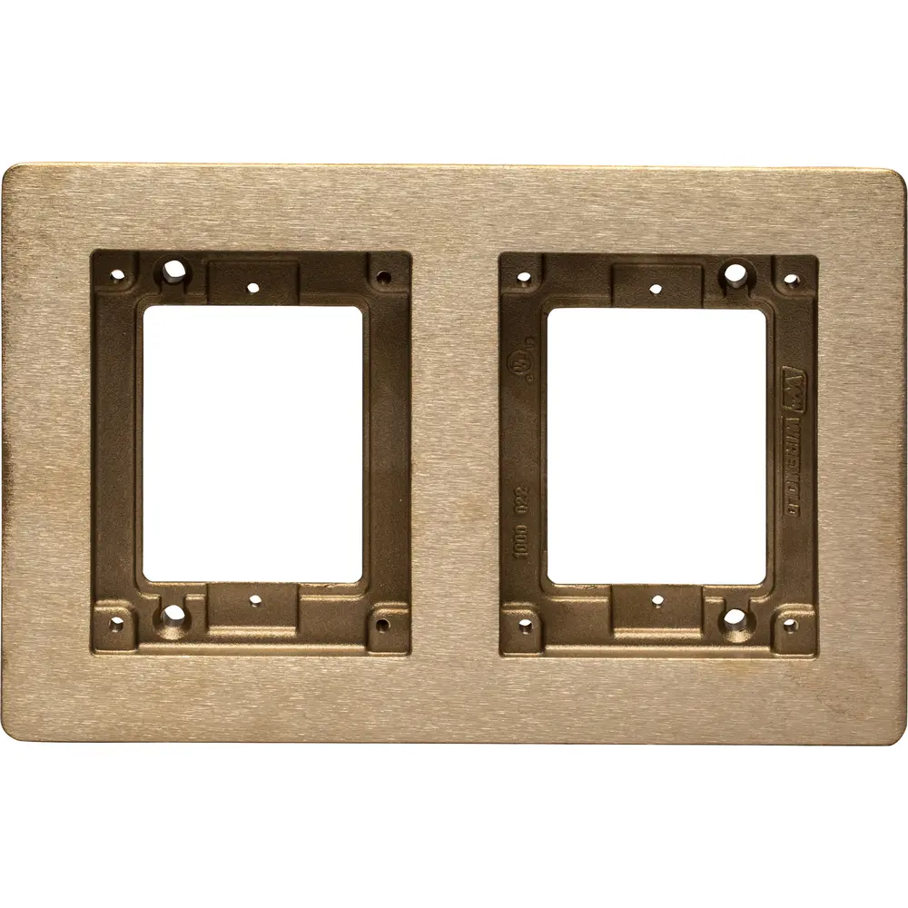 2-Gang Omnibox® Rectangular Carpet/Tile Flange, Brass