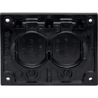 Omnibox® Rectangular Plastic Duplex Cover Plate, Black