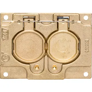 Omnibox® Rectangular Duplex Cover Plate, Brass