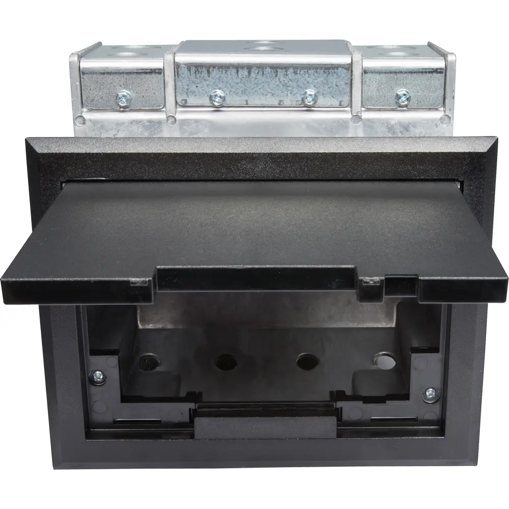 AF Series™ AF1 3-Gang Raised Floor Box w/ Black Tile Style Lid