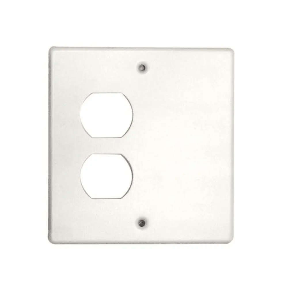 4047 Series 2-Gang Cover, (1) Duplex Receptacle Fitting, Gray